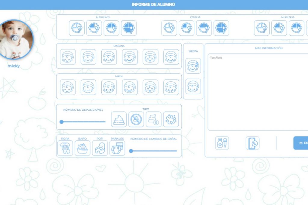 Funcion de crear informe en la agenda digital para escuelas infantiles Babbyday